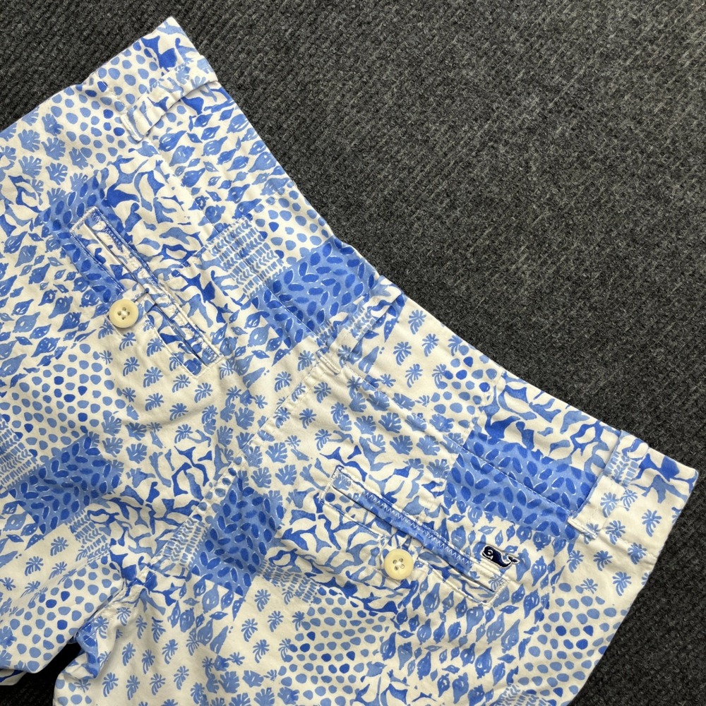Vineyard Vines‎ Blue White Patchwork Shorts Size 0 Preppy Coastal 2H001065